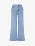 Jean taille haute coupe évasée - Bleu - 1