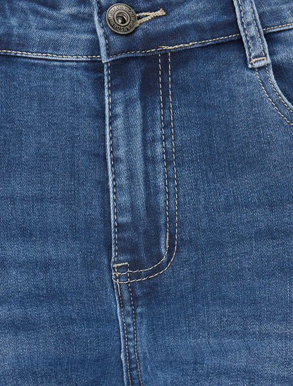Jean droit push up délavé - Bleu - 3