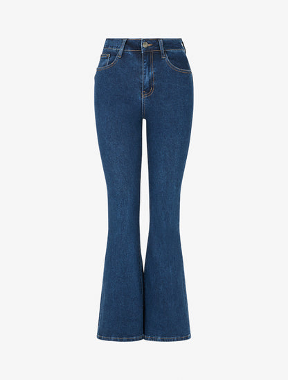 Jean push up coupe flare - Bleu - 1