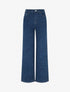 Jean wide leg imprimé léopard coupe droite - Bleu - 1