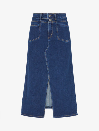 Jupe longue en jean grande taille - Bleu denim - 1