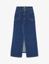 Jupe longue en jean grande taille - Bleu denim - 1