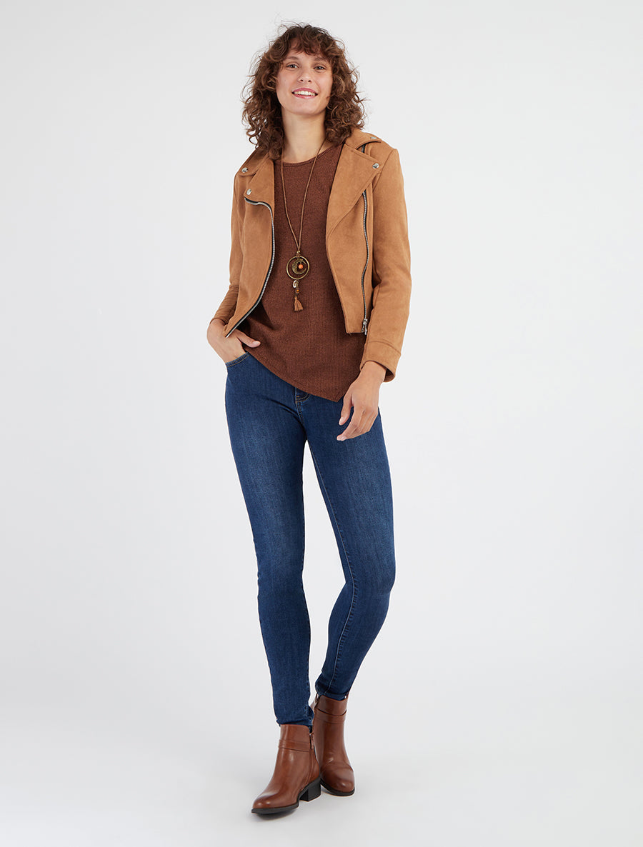 Jean corte ajustado de cintura estándar - Azul denim