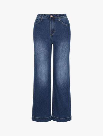Jean coupe droite délavé - Bleu denim - 4