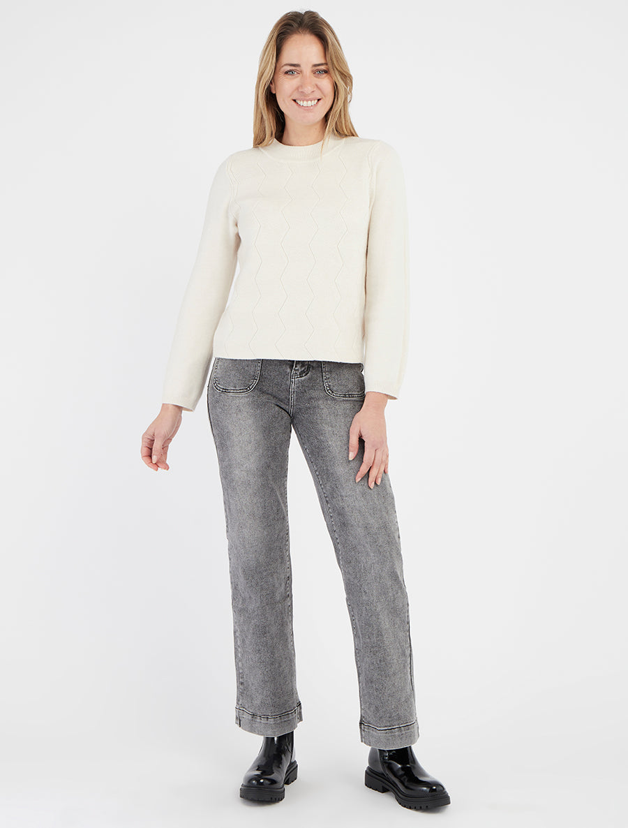 Jean de 4 bolsillos corte recto - Gris