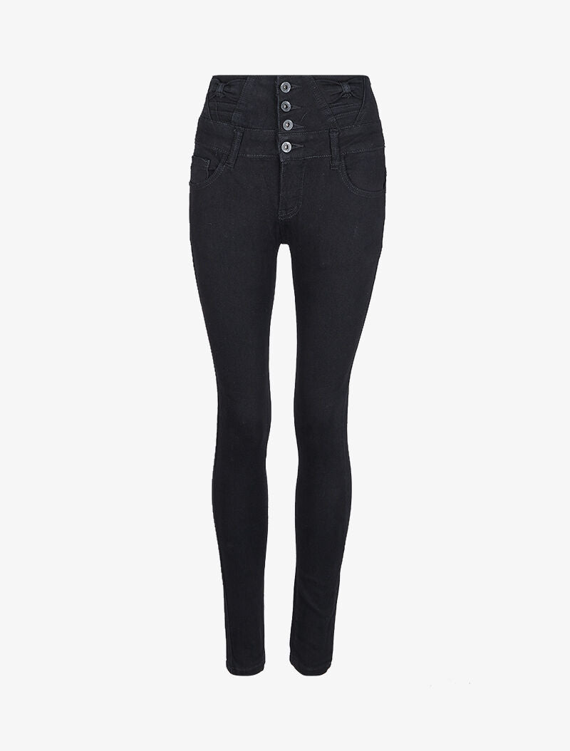 Jean taille empire à détail noeud - Noir - 3