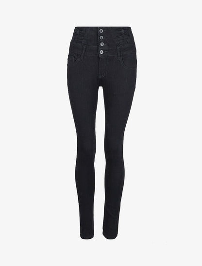 Jean taille empire à détail noeud - Noir - 3
