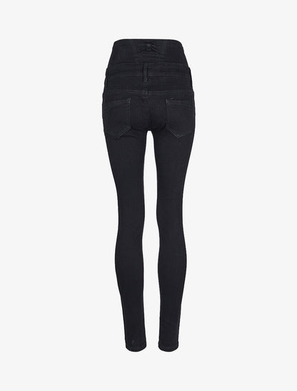 Jean taille empire à détail noeud - Noir - 4