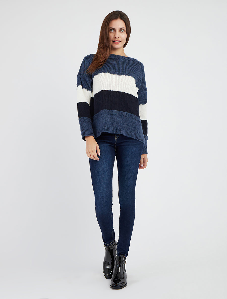 Vaqueros ajustados de talle alto - Azul