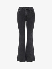 Jean délavé coupe flare - Noir - 1