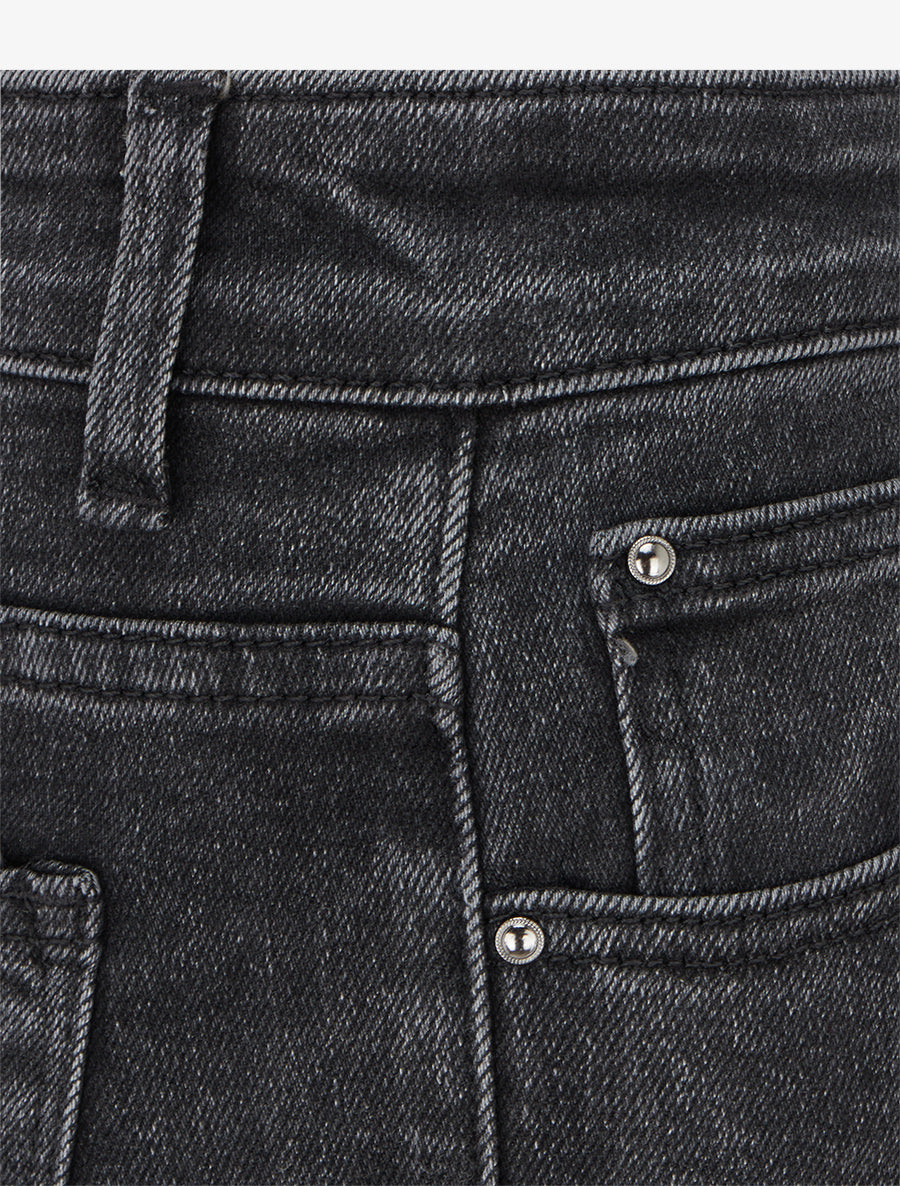 Jean délavé coupe flare - Noir - 3