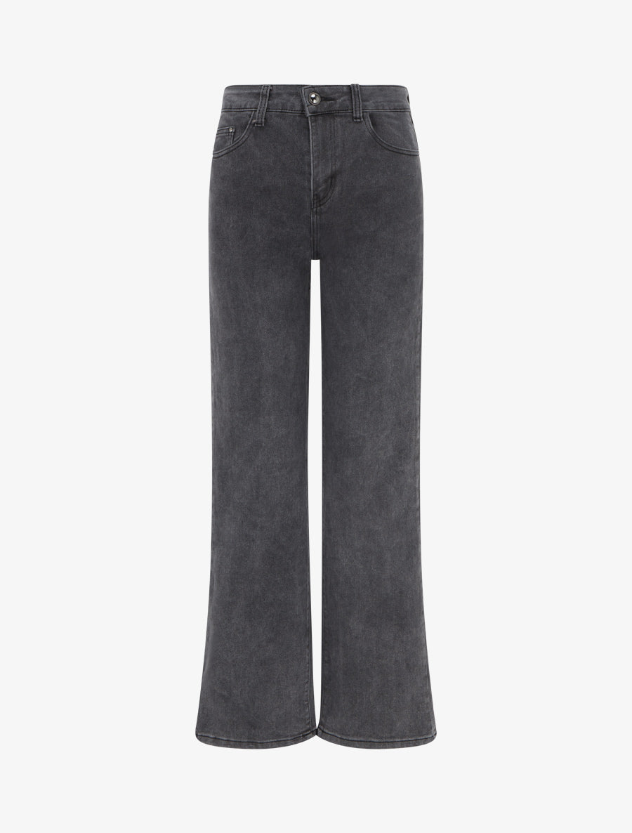 Jean wide leg coupe droite - Gris - 1
