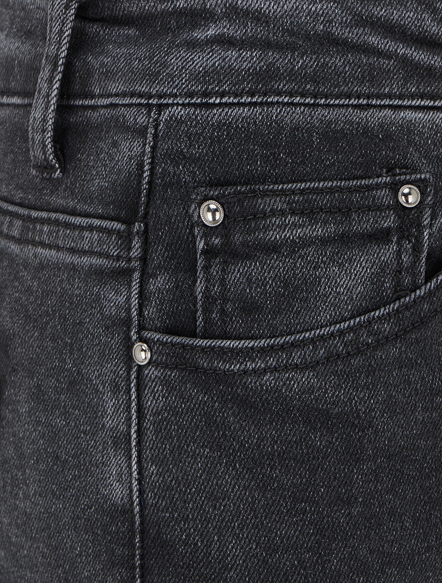 Jean wide leg delavé coupe droite - Noir - 3