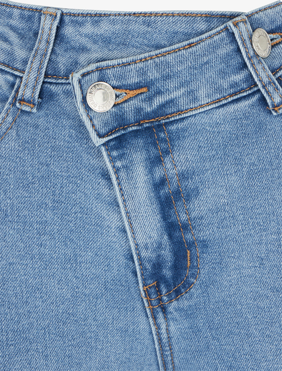 Jean flare push-up à boutonnage croisé - Bleu clair - 3