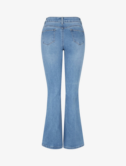 Jean push-up coupe flare - Bleu - 2