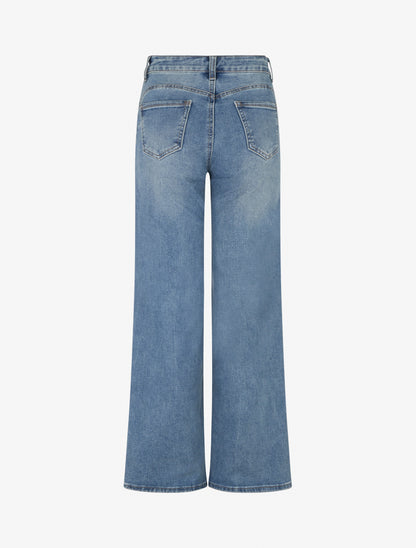 Jean push-up délavé coupe ample - Bleu - 2