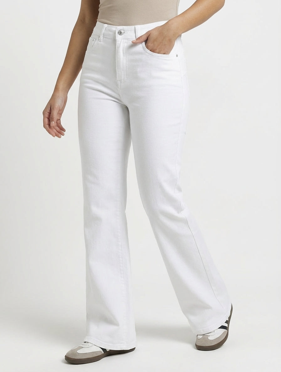 Jean de pierna ancha push up - Blanco
