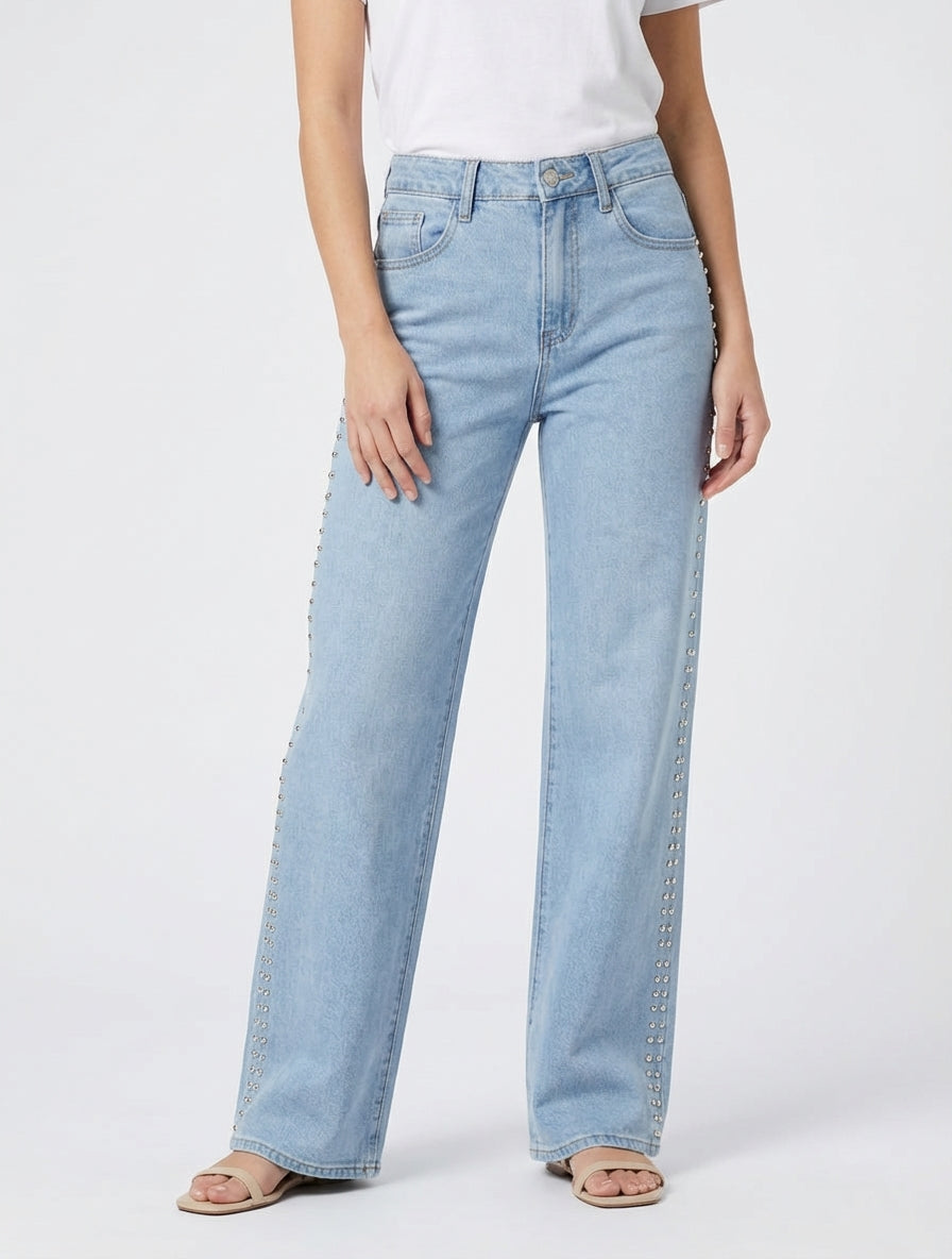 Jean push up tachonado - Azul