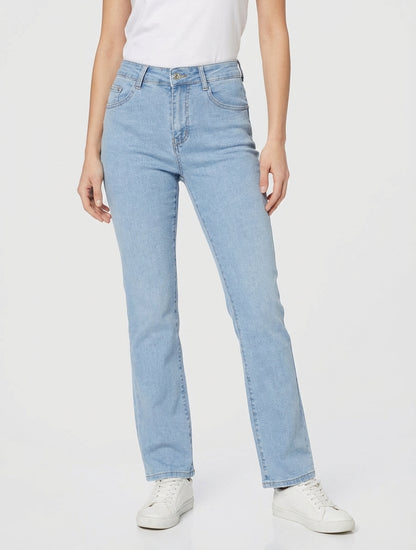 Jean estándar push up corte recto - Azul