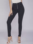Jean skinny taille haute à boutons - Noir - 5