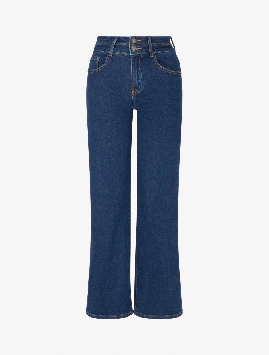 Jean taille haute coupe droite - Bleu - 1