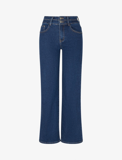 Jean taille haute coupe droite - Bleu - 1