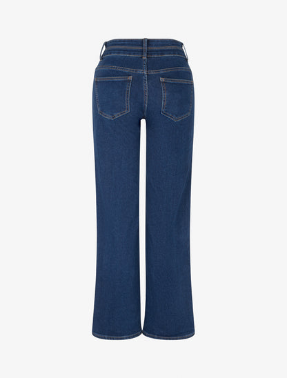 Jean taille haute coupe droite - Bleu - 2