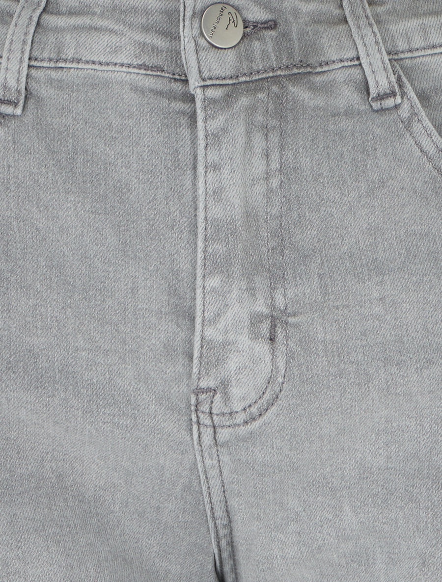 Jean à revers coupe mom fit - Gris - 3