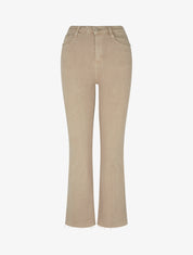 Jean flare taille haute à bords francs - Beige - 1