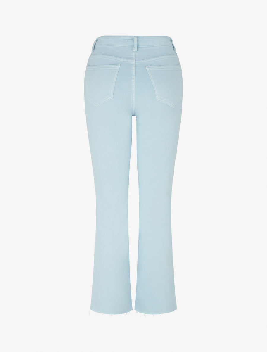 Jean flare taille haute à bords francs - Bleu ciel - 2