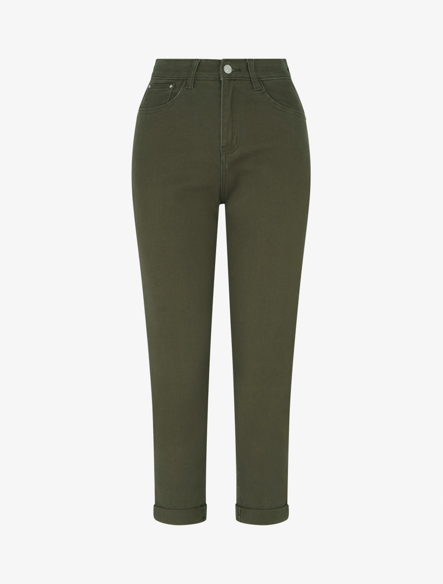 Jean mom taille haute - Kaki - 1