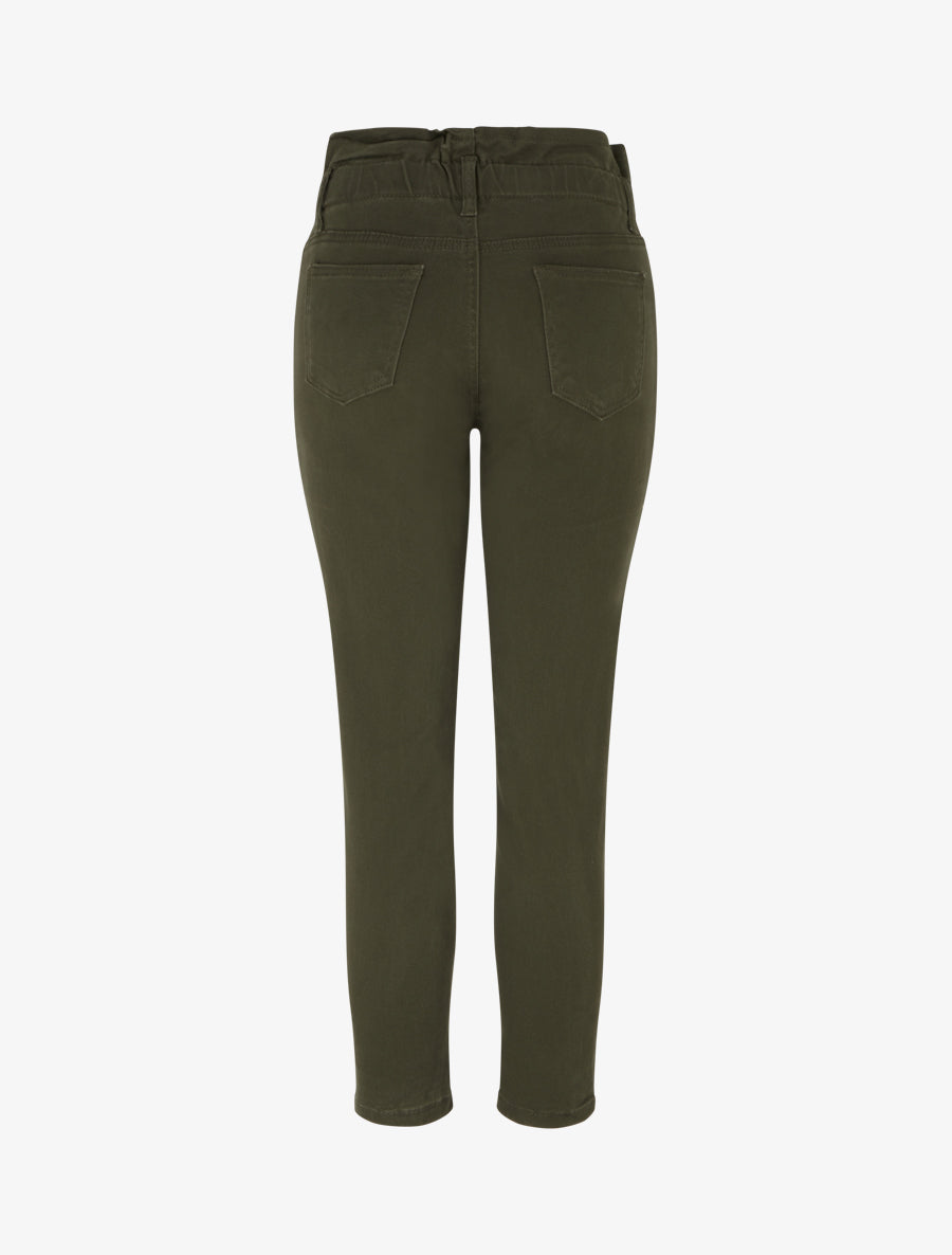 Jean mom taille haute élastiquée - Kaki - 2