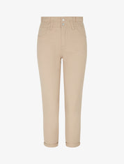 Jean mom taille haute élastiquée - Beige - 1