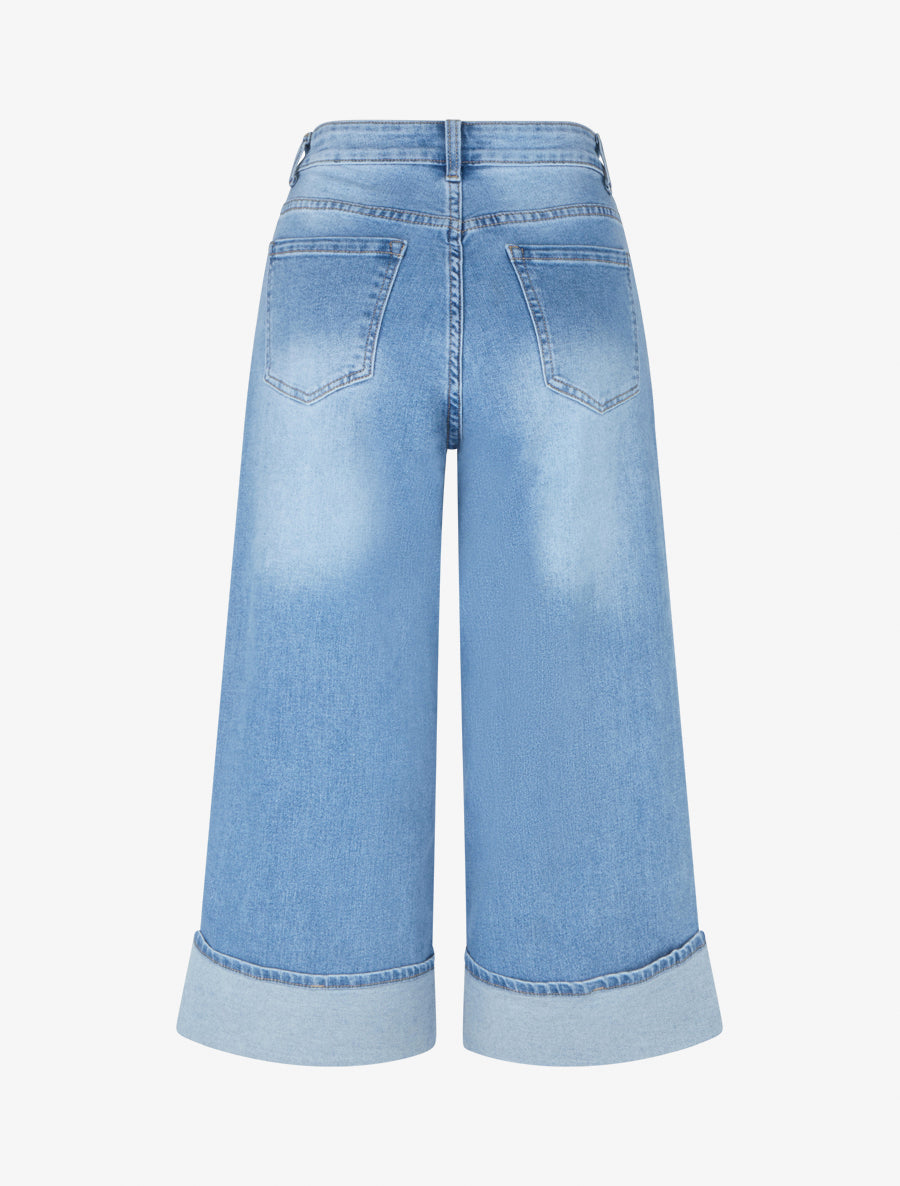 Bermuda ample à revers - Bleu - 2