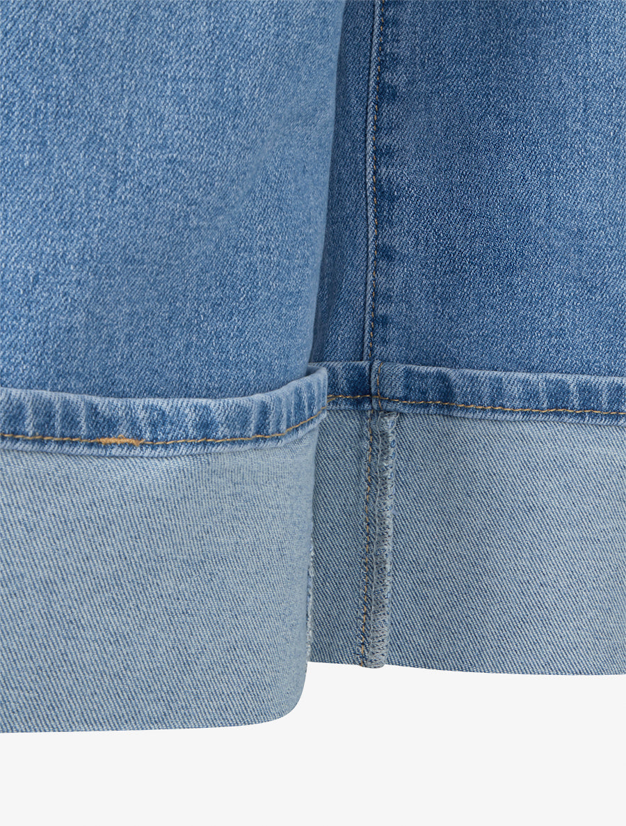 Bermuda ample à revers - Bleu - 3