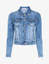 Veste courte en jean delavée - Bleu denim clair - 3