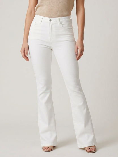 Jean flare push-up de tiro alto - Blanco