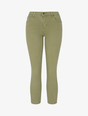 Jean skinny uni à taille standard - Kaki clair - 1