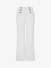 Jean droit style pantalon à pont - Blanc - 1