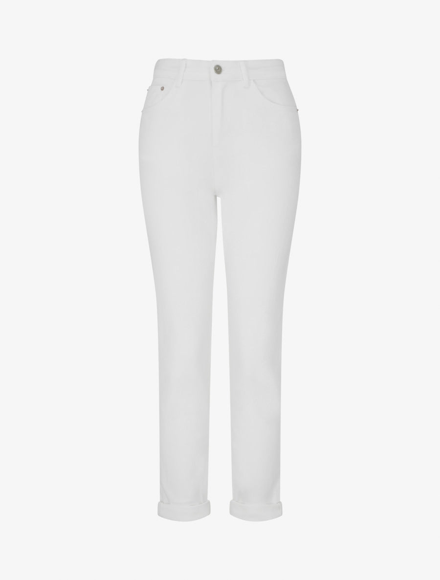 Jean mom taille haute - Blanc - 1