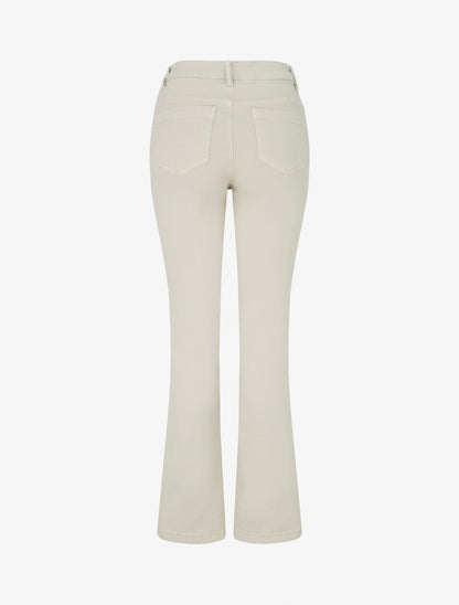 Jean droit taille standard boutonnée - Beige - 2