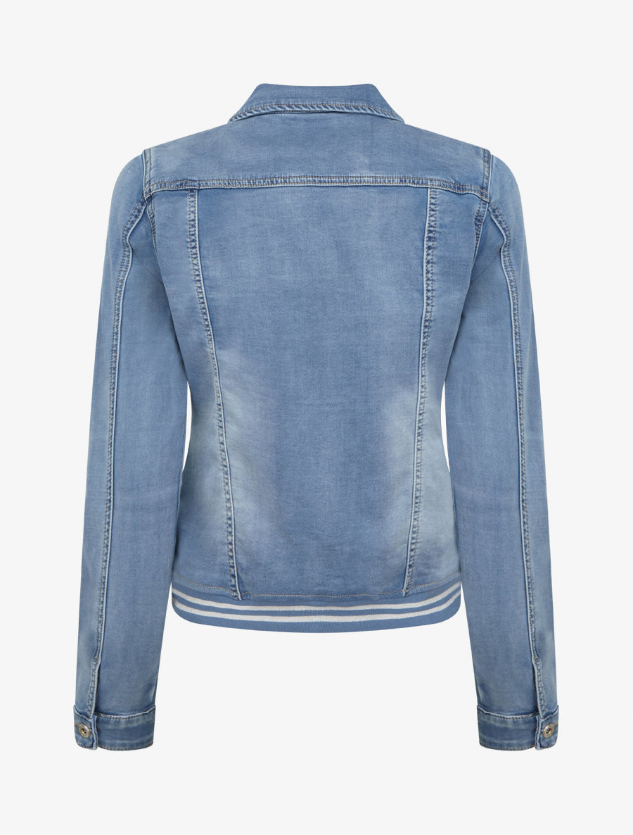 Veste en jean à bords élastiqués - Bleu - 2