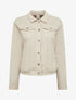 Veste en jean à bords élastiqués - Beige - 1