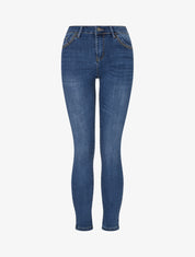 Jean skinny à poches strassées - Bleu - 1