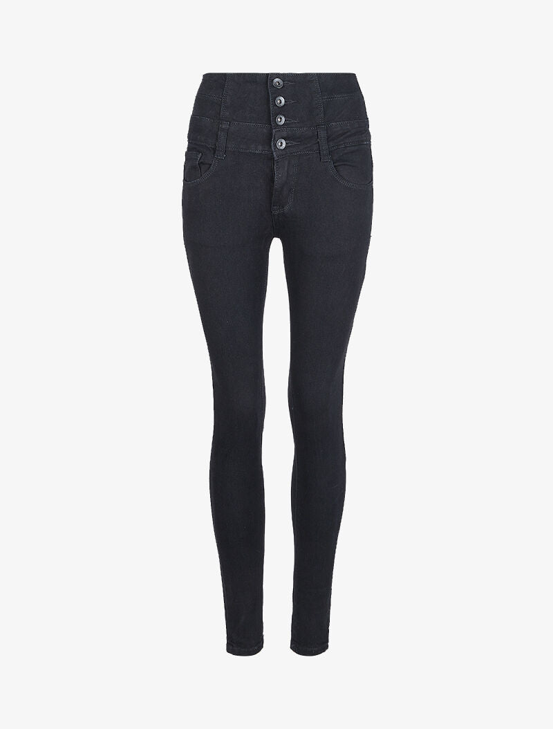 Jean taille empire ultra skinny - Noir - 3