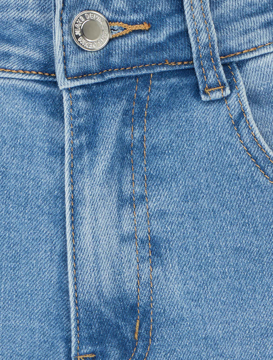 Pantacourt large en jean - Bleu - 3