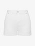 Short en jean taille standard coupe ajustée - Blanc - 1