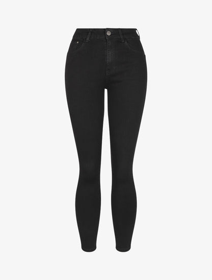 Jean skinny uni - Noir - 1