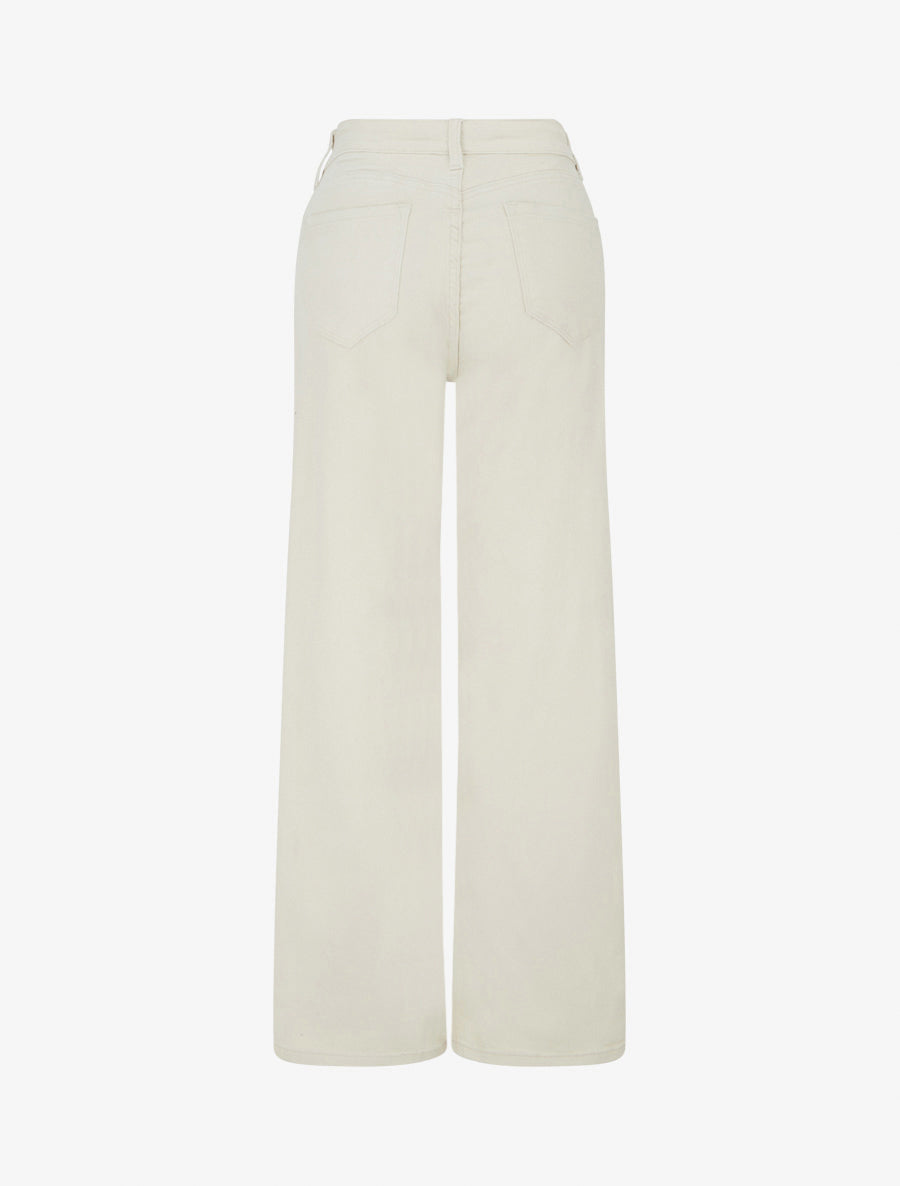 Jean grande taille coupe droite - Beige - 2