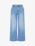 Jean taille haute à boutons décoratifs coupe droite - Bleu - 1